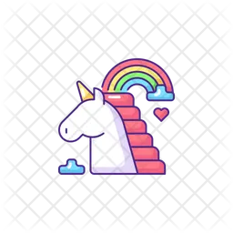 Regenbogen-Einhorn  Symbol