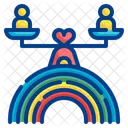 Regenbogen Gleichheitsskala Gleichberechtigung Der Geschlechter Gleichheit Symbol