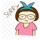 Sorry Regret Sad Down Miumiu Emoticon Expression Icon