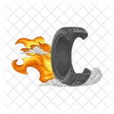 Reifen Feuer Brennen Icon