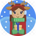 Christmas Gift Reindeer Icon