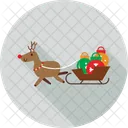 Reindeer Sledge Travel Icon