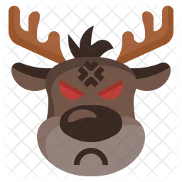 Reindeer Angry Emoji Icon