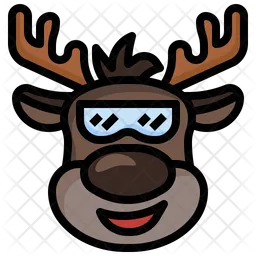 Reindeer Cool Emoji Icon