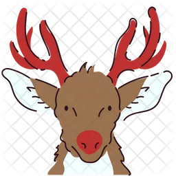 Reindeer Face  Icon