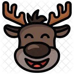 Reindeer Happy Emoji Icon