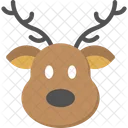 Reindeer Head Cartoon Icon