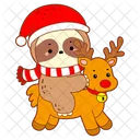 Reindeer Scarf Santa Hat Icon