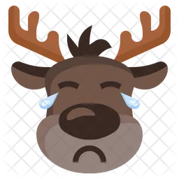 Reindeer Sad Emoji Icon