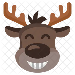 Reindeer Smiley Emoji Icon