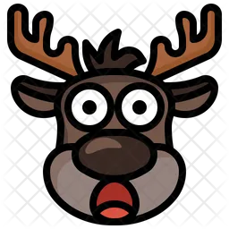 Reindeer Surprised Emoji Icon
