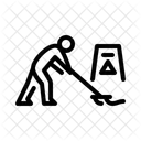 Reinigungsservice Hausmeister Wischen Symbol
