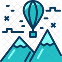 Reisen Blau Berg Symbol