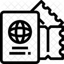 Reisepass Flugticket Fahrkarte Symbol
