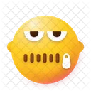 Reissverschluss Emoji Gesicht Symbol