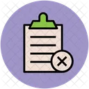 Rejected List Clipboard Icon