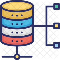 Relational Database Icon - Download in Colored Outline Style