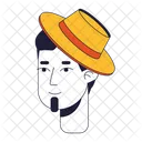 Relaxed caucasian man in hat  Icon