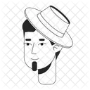 Caucasian Man Man Hat Icône