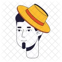 Relaxed caucasian man in hat  アイコン