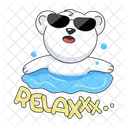 Pool Bear Relaxing Bear Cute Bear Icon