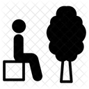 Relaxing person silhouette  Icon