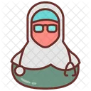 Religious Physician Hijab Spectacles Icon