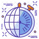 Reloj Internacional Globo Icono