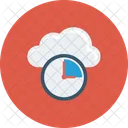 Reloj Nube Base De Datos Icono