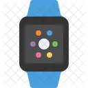 Reloj de manzana azul  Icono