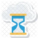 Reloj De Arena En La Nube Carga En La Nube Actualizacion En La Nube Icono