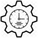 Reloj De Engranajes Gestion De Datos Visualizacion De Datos Icono