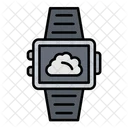 Nube Temperatura Reloj Inteligente Icono