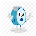 Mascota Del Logotipo Del Reloj Pose De Sorpresa Marketing Icono