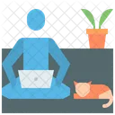 Arbeit Zuhause Meditation Symbol