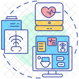 Remote patient monitoring Icon - Download in Colored Outline Style