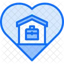 Remote Work Heart House Icon