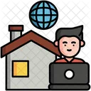 Remote Work Work From Home Freelancer Icon