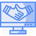 Remote Work Collaboration Virtual Collaboration Online Cooperation Icon