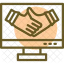 Remote Work Collaboration Virtual Collaboration Online Cooperation Icon