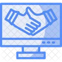 Remote Work Collaboration Virtual Collaboration Online Cooperation Icon