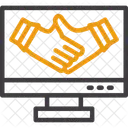 Remote Work Collaboration Virtual Collaboration Online Cooperation Icon