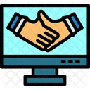 Remote Work Collaboration Virtual Collaboration Online Cooperation Icon