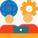 Remote Work Communication Virtual Communication Online Interaction Icon