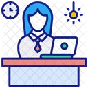 Remote Worker Coworking Employee Icon