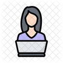 Remote Worker Freelancer Laptop Icon