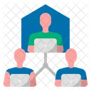 Remote Working Worker Meeting Icon