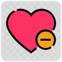 Valentine Day Delete Heart Icon