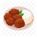 ルンダン、料理、料理 アイコン