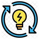 Renewable Recycle Lightbulb Icon